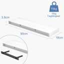 Floating Shelves for Wall, Bathroom Shelves Over Toilet, Wall Shelves & Book Shelf for Room, Hanging Shelf, Modern Wooden Mounted Floating Shelves, 36x7x1.5 in (White, Set of 2)