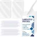 200 Pieces 10 Mil 2 1/2" x 4 1/4" Luggage Tag Laminating Pouches with Slot Hole Loops Thermal Lanyard Thermal Laminate Pouch Tags Kit Resealable for Work Permits Pass Cards Student ID Cards