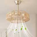 20 inch Fandelier Boho Caged Ceiling Fans with Lights Flush Mount, 20 inches x 20 inches x 9.3 inches