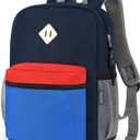 mibasies Kids Backpack for Boys 4-6: Boys Backpacks for Elementary Kindergarten (SMALL-15"H(Fit Folder), Navy Blue & Red Blue)