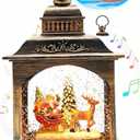 Christmas Snow Globes Lantern Water Swirling Glitter,with Santa Claus Projection/Auto 6H Timer/Music,Christmas Decorations Indoor Festival Home for Tabletop,USB/Battery Operated-Gifts for Kids Adults