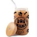 Nifty Dog Mama Sipper Glass Cup 160z