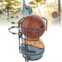 Outdoor Basketball Holder - Sturdy Vertical Storage Rack Metal Ball Holder, Pole Mount Basketball Rack,Wall Mounted Storage for 2 Balls, Basketballs Goal Accessories