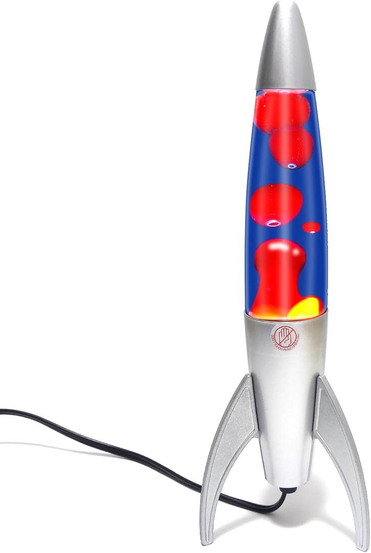 Original Magma Lamp with Blue Liquid and Red Wax, 14.5 Inch Motion Lamp Cool Night Light Home Bedroom Office Decoration for Adults