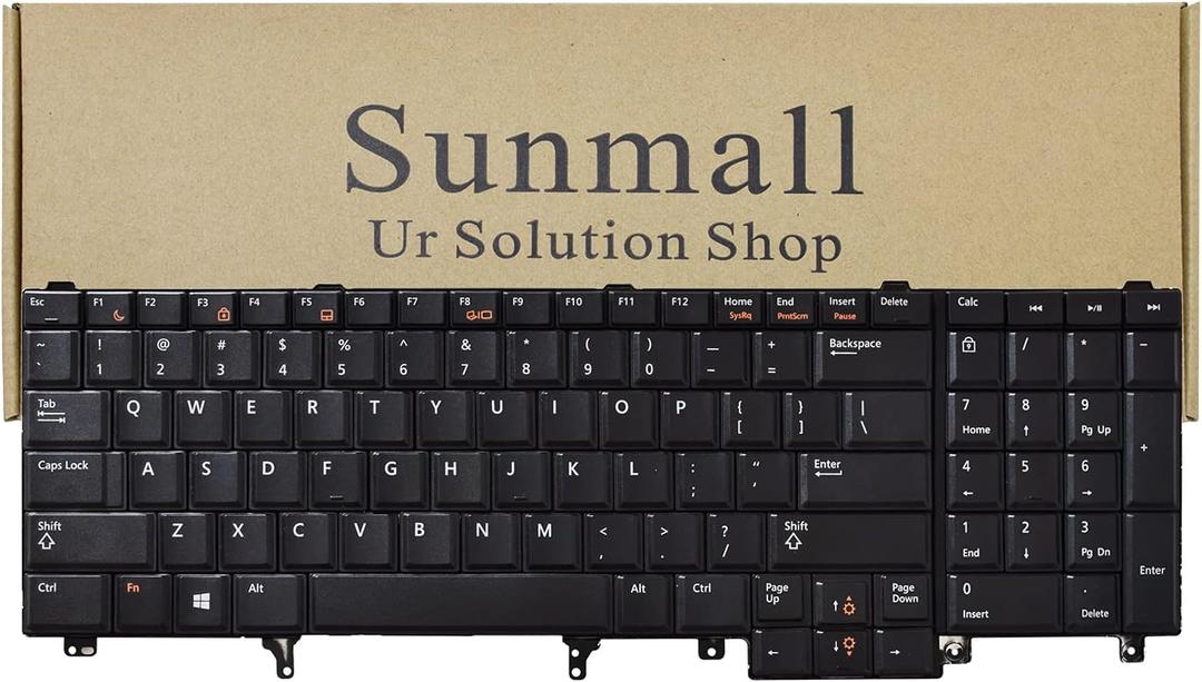 Replacement Keyboard Compatible with Dell Latitude E5520 E5520m E5530 E6520 E6530 E6540 Precision M4600 M4700 M6600 M6700 Laptop US Layout