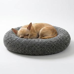Muddy Mat Cloud K-9 Dog Beds for Small Dogs & Cats, Soft & Relaxing Round Dog Bed, Chenille Material, Removable Cover, Washable & Dryer Safe Grey Small(25'x25')