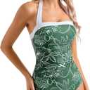 SUUKSESS Women Sexy Tummy Control One Piece Swimsuit Halter Retro Bathing Suit (S)