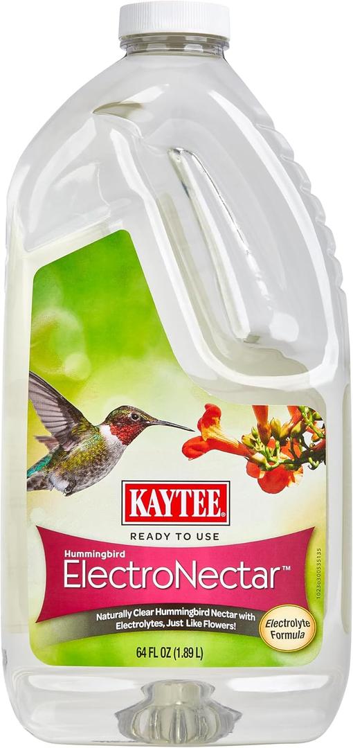Kaytee Hummingbird ElectroNectar Wild Bird Food, Ready to Use, 64 Ounces (EXP 07/01/28)