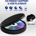Portable CD Player with Dual Bluetooth, Discman for Car with FM Transmitter, Rechargeable, Dual Speakers and Anti Skip,USB,AUX,LCD Display,Backlit Button,Repeat,10 Speeds