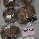 HMD 5 Pieces Messy Hair Bun Hairpiece Tousled Updo for Women Hair Extension Ponytail Scrunchies with Elastic Rubber Band Long Updo Messy Hairpiece Hair Accessories Set for Women12/24 (12/24-Light Brown mix Natural Blonde)