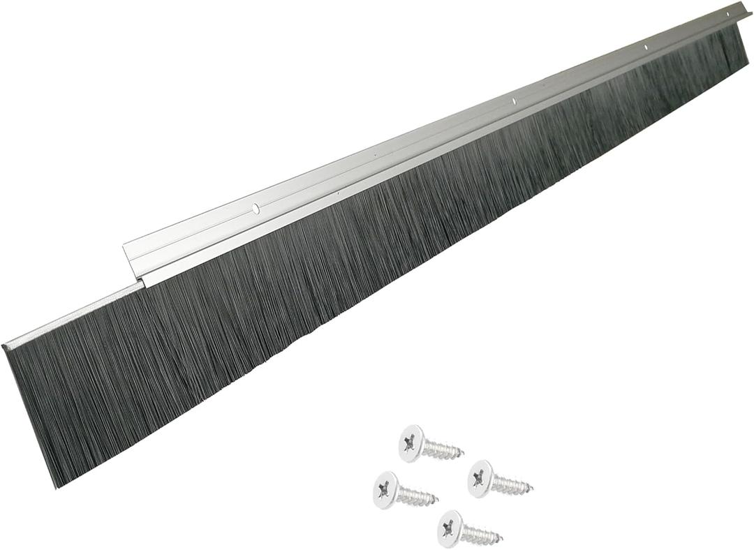 1 Set x 39.37 Inches Net Hair 2.5 Inches Wide Door Brush Sweeps Seal Garage Roll Up Door Brush Sweep Durable Easy Mounting for Exterior Doors (1 Set, 2.5 Inches)