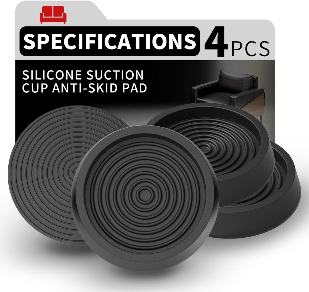 Non Slip Furniture Pads for Hardwood Floors(3 inch),Anti Slip Furniture Sliders,Rubber Furniture Pads Non Slip,Non Skid Furniture Grippers Bed Wheel Stopper Suitable for Sofa, Bed, Couch (4PCS)