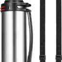 Large Thermosflask- 202oz Stainless Steel Insulated Bottle for Travel with BPA Free Cup - 6L Oversized Vacuum Insulated Thermoses with Handle and Strap for Hot & Cold Drinks(Silver)