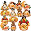 Supervitae 30 Pack Fall Candy Card Thanksgiving Autumn Candy Dome Treat Greeting Gift Card with Clear Plastic Half Ball Dome Chocolate Holder Pumpkin Dwarf for Gift Party Favor Decoration
