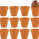 Fcacti 12 PCS Small Mini Clay Pots with Drainage Holes for Plants,2.5inch Terra Cotta Pot Clay Ceramic Pottery Planter,Succulent Nursery Pot/Cactus Plant Pot,for Indoor/Outdoor Plants,Crafts 