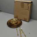 Yaomiao 2 Sets Gold 3 Tier Serving Tray with Base Stainless Steel Tiered Cupcake Stand Dessert Table Display Set Cup Cake Tier Stand Metal Cupcake Tower Fruit Dessert Holder Wedding Serving Platter