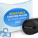 fulocean Small Cooling Memory Foam Pillow for Travel & Camping, Compressible Adjustable Pillow for Medium Firm Neck Knee Lumbar Support,Washable, Ideal Sleeping, Car, Airplane, Backpacking, Gifts