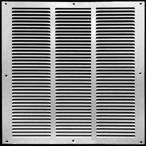 24x 24Return Air Grille Aluminum Louvered Vent Cover for Wall, Return Air Vent Cover 24 x 24 HVAC Duct Cover Air Filter Grille Vent Grille for Sidewall Ceiling (Silver)
