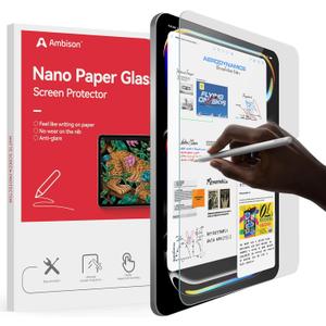 Ambison [2 Pack Tempered Papered Glass Screen Protector for iPad Pro 13 M4 2024, Smooth/Anti-Glare,/Writing as Paper with Matte Glass Surface (ipad pro 13 2024)