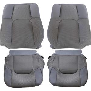 FZJDSD Gray Cloth Driver & Passenger Side Bottom & Top Replacement Seat Covers Compatible with Nissan Frontier SV Crew Cab 2005 2006 2007 2008 2009 2010 2011 2012 2013 2014 2015 2016 2017 2018 2019