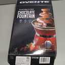 OVENTE 3 Tier Chocolate Fondue Fountain Machine, Stainless Steel Electric Mini Choco Warmer for Parties, Melts Cheese, Liqueurs, Dip Strawberries, Apple Wedges, Vegetables, Candy and More, Red CFS73R