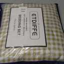 ETDIFFE King Size Tan Grid Duvet Cover, 3 Piece Farmhouse Buffalo Check Gingham Geometric Pattern Printed Microfiber Comforter Cover Set, Taupe Soft and Lightweight Plaid Bedding Quilt Cover