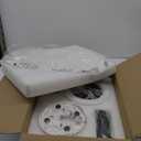 Palm Leaf Ceiling Fans with Lights-42 Tropical Ceiling Fan with Light and Remote/APP Control,Flush Mount Low Profile White Ceiling Fans for Bedroom,Indoor/Outdoor Patio Use