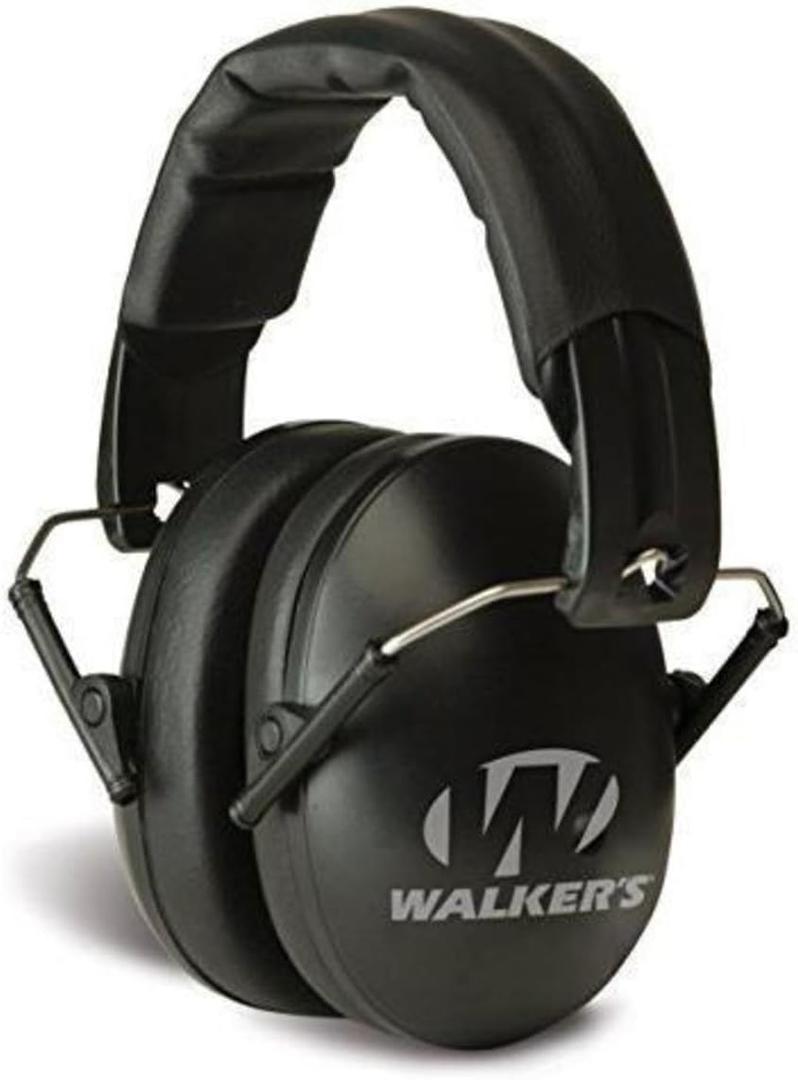 Walker's Unisex Adult's Lightweight Foldable Hearing Protection 22 dB Noise Reduction Pro Low-Profile Earmuffs (Black)