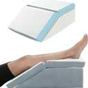 FSCGIFE Leg Elevation Pillow for Swelling, 6&8 Inch Adjustable Cooling Gel Memory Foam Wedge Pillows for After Surgery, Knee Pillow Leg Pillow for Sciatica Back Knee Hip Ankles Back Pain Relief