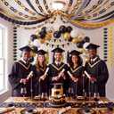 TaoBary Black and Gold Graduation Decorations 2026 Grad Party Decoration Include Black Gold Balloon Graduation Cap Banner Streamers Glitter Paper Chain Tassel Garland Flag Bunting Banner Star Hanging