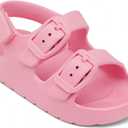 ChayChax Toddler Boys Girls Double Buckle Sandals Children's Adjustable Back Strap Water Sandal (Pink) 8 Toddler