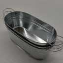 Juvale Galvanized Metal Oval Planter with Handles for Decor (11.8 x 5.5 x 4 in, 3 Pack) - Galvanized Bucket