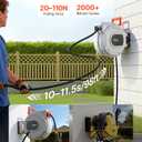 VEVOR Retractable Garden Hose Reel, 1/2 in x 50 ft, Wall Mounted Hose Reel with 9-Function Sprayer Nozzle and 180 Swivel Bracket, Any Length Lock, Automatic Slow Rewind System, for Garden Watering