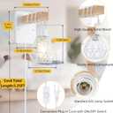 Lomoky White Plug in Wall Sconces Set of Two, Modern Wall Lights with 5.25FT Plug in Cord, Wooden Bedside Wall Lamps with Metal Shade, Industrial Wall Lighting Decor for Living Room, Hallway, Stairs