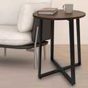 Round Metal Coffee Table Legs,28 Inch Black Iron Dining Table Base Only,Large Circle End Table Legs