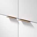 4 x Richelieu Hardware BP989880CHBRZ Lincoln Collection 3 1/8-inch (80 mm) Center-to-Center Brushed Champagne Bronze Modern Cabinet and Drawer Edge Pull Handle for Kitchen, Bathroom, and Furniture