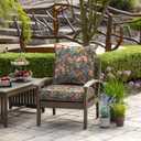 Arden Outdoor Deep Seat Cushion Set, 24 in x 24 in, Weather-Proof, Rain-Proof, Fade Resistant Patio Cushion for Chair, Sofa, and Couch Phoebe Grey Floral