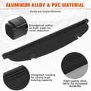 Rear Trunk Cargo Cover for Mazda CX-5 5-Seater 2017-2024 2025 Accessories, Waterproof Resistant Trunk Cover Security Shield Shade, Aluminum Alloy & PVC Leather Texture