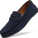 Men's Leather Casual Slip on Loafers Driving Walking Shoes, 45