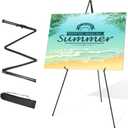 Easel Stand for Wedding Sign & Poster Display 63'' Portable Art Easel for Floor Adjustable Metal Easel Black