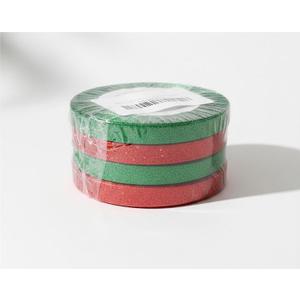 Gift Wrapping Satin Ribbon for Flower Bouquet Arts Crafts Sewing 25 Yard Each Roll Ribbon for Merry Christmas Decoration (Christmas Red Green-1, 3/8 inch Width) Pack of 2