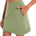 Oyamiki Women's Active Athletic Skort Lightweight Tennis Skirt Perfect for Running Training Sports Golf (Medium, D08 Green)