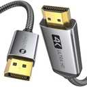 Warrky 4K DisplayPort to HDMI Cable 3.3FT[Metal Case, Nylon Cable] One-Way Transmission DP 1.2 Computer to HDMI 1.4 Screen Compatible for Dell, HP, Samsung, PC, Laptop, Projector, TV – Passive