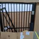 71" Extra Tall Pet Gate with Cat Door, Fits for 28.7"&37.5" Extra Wide Pressure Mounted Pet Barrier Auto-Close Safety Cat Gate with Walk Through Door Latch,Black, No Drill