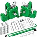 Upgraded Category 1 & 2 Tractor Easy Change Quick Hitch System, 3-Point Hitch Adapter for Tractors and Implements, Heavy-Duty Steel Construction, 30,000+ LBS Capacity, Adjustable Spreader Bar, Green