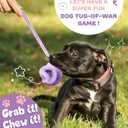 Natural Rubber Indestructible Dog Toys, Durable Dog Chew Toys for Aggressive Chewers - Interactive Dog Toy Balls for Anxiety Relief, Safe for Most Breeds, Fetch Training, 4", Purple