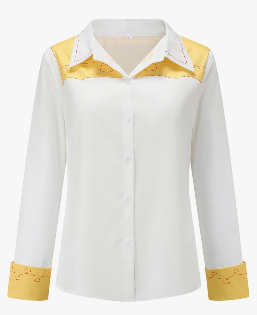 Womens Cowgirl Costume Cosplay Shirts Button Down Halloween Outfits S