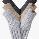 3 Pairs Winter Gloves for Women, Touchscreen Knit Warm Gloves with Soft Lining for Cold Weather, Christmas Gifts