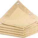 Outdoor Sun Shade Cloth, 10' x 14', Pergola, Deck, and Backyard Patio Sunshade with UV Protection, Heat Resistant HDPE Material, Reinforced Grommets (10x14 FT, Wheat) (1-wheat)