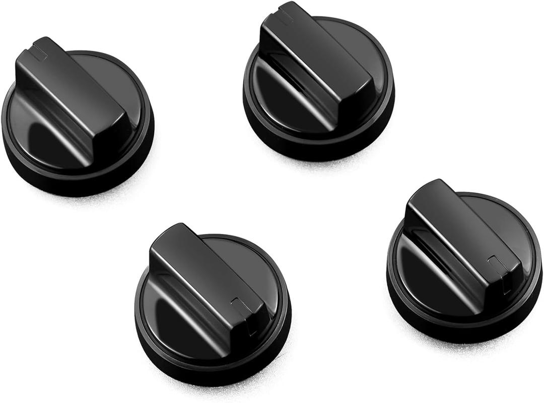 atgestore WB03X24904 191D8446 Stove Knobs Replacement for GE Stove Parts Electric Burner Knob JB625RKSS JB625DKBB GE Adora Range Parts Oven Cooktop Control Knobs Black Plastic 4 Pcs